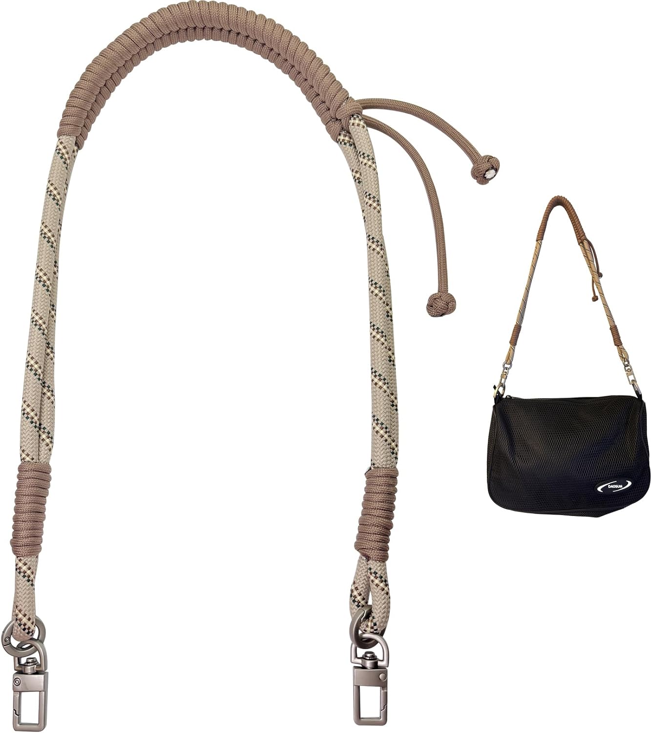 Braided Paracord Handbag Strap in Rope Finish