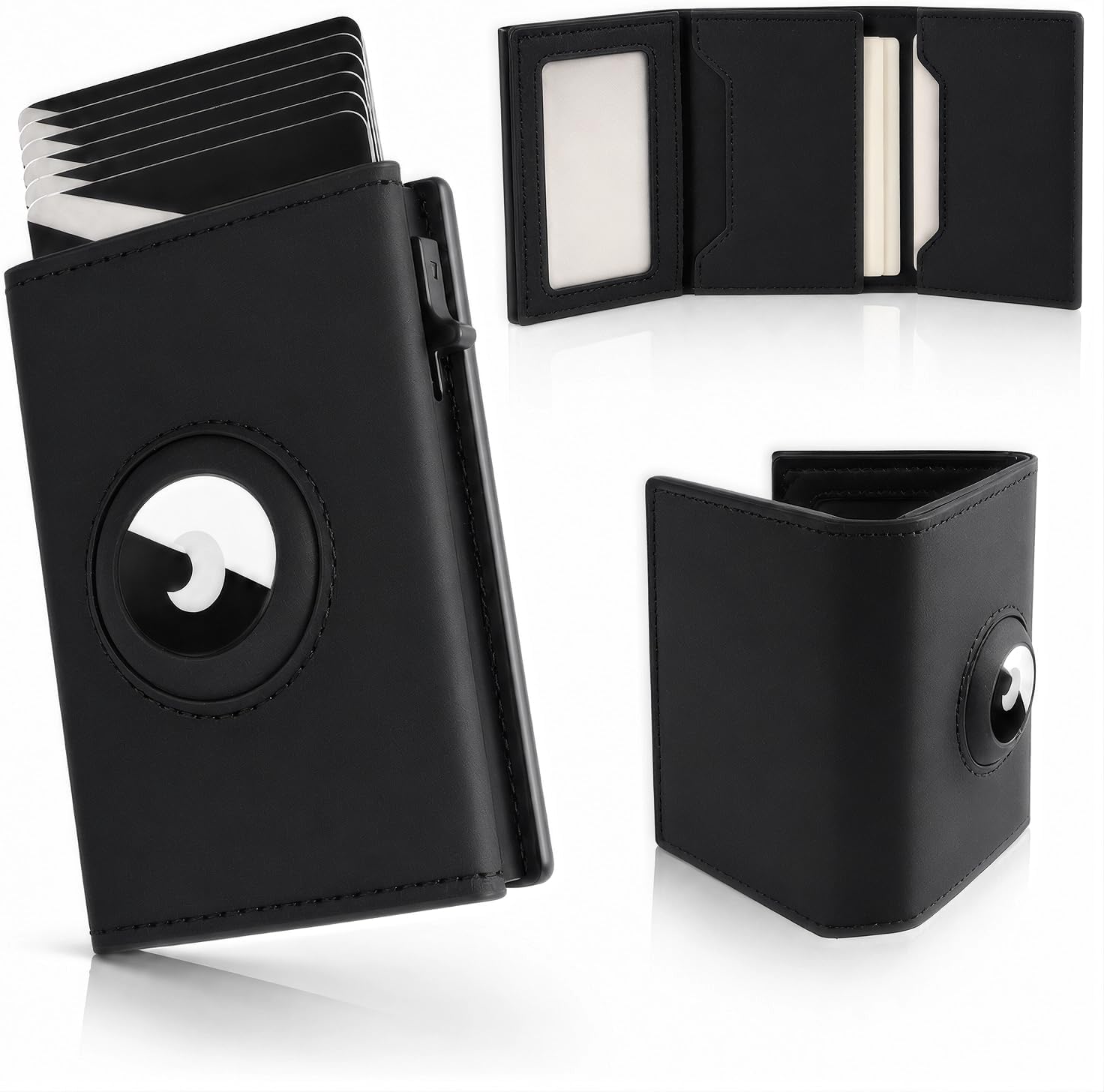 Black Pop-Up Card Holder Wallet