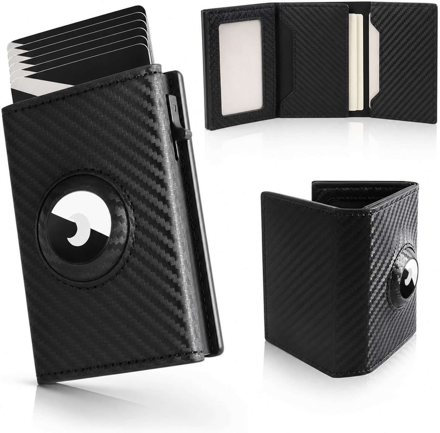 Black Pop-Up Card Holder Wallet - Image 8