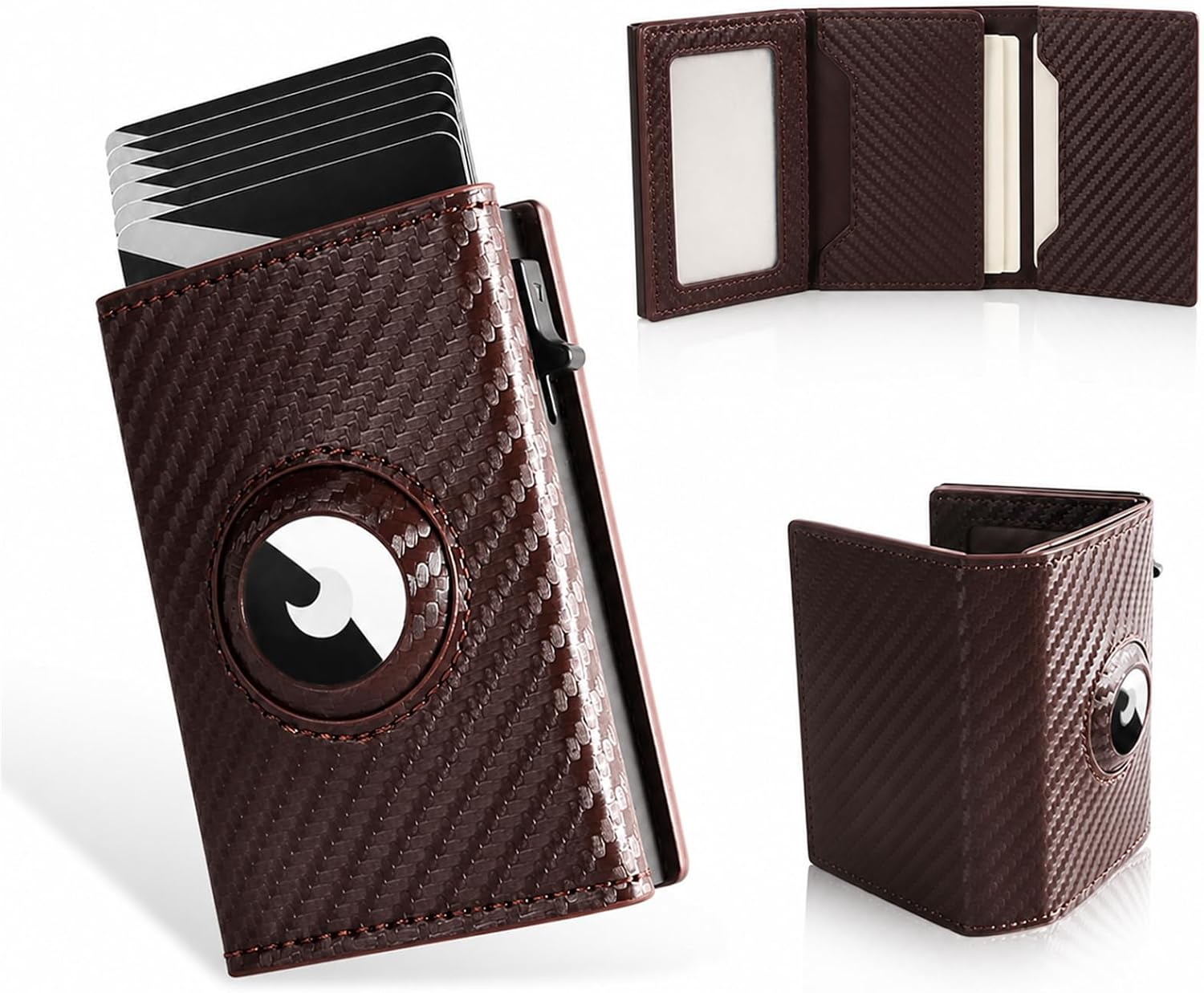 Black Pop-Up Card Holder Wallet - Image 9