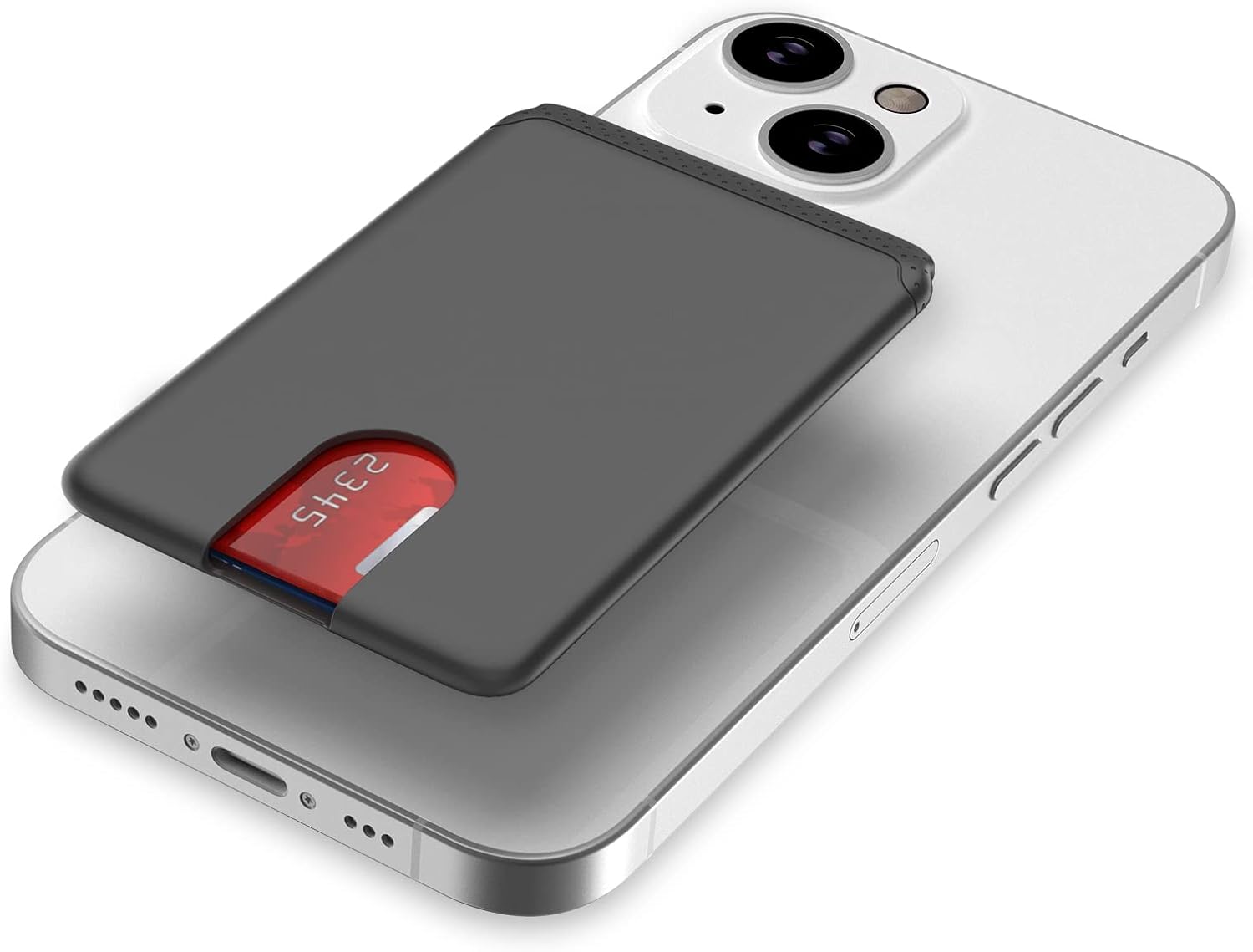 Grey Silicone Phone Card Holder