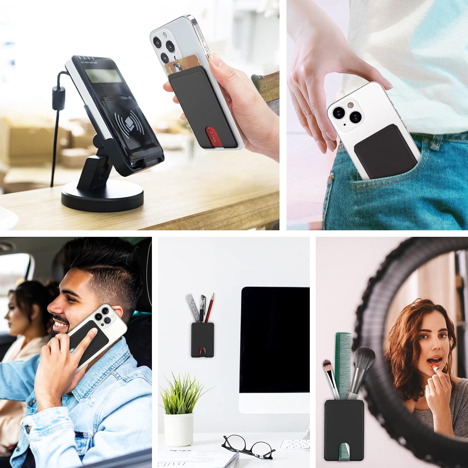 Grey Silicone Phone Card Holder - Image 7