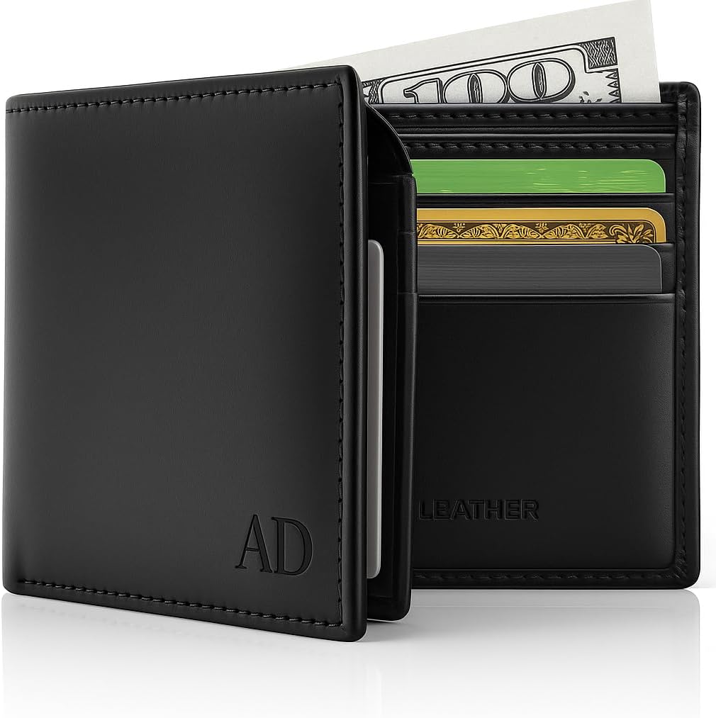 Black Vegan Leather RFID Bifold