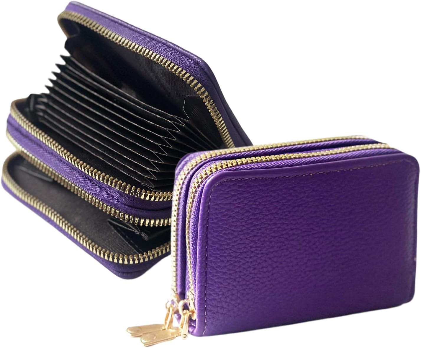 Blue Double Zipper Card Case - Image 9