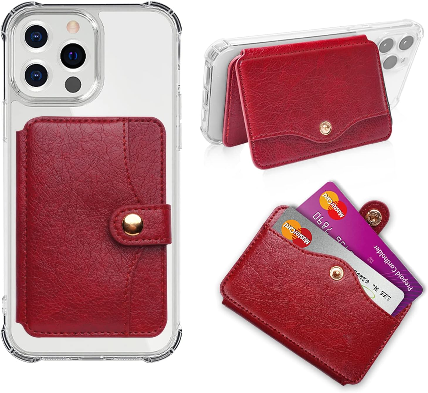 Red Snap Phone Card Holder