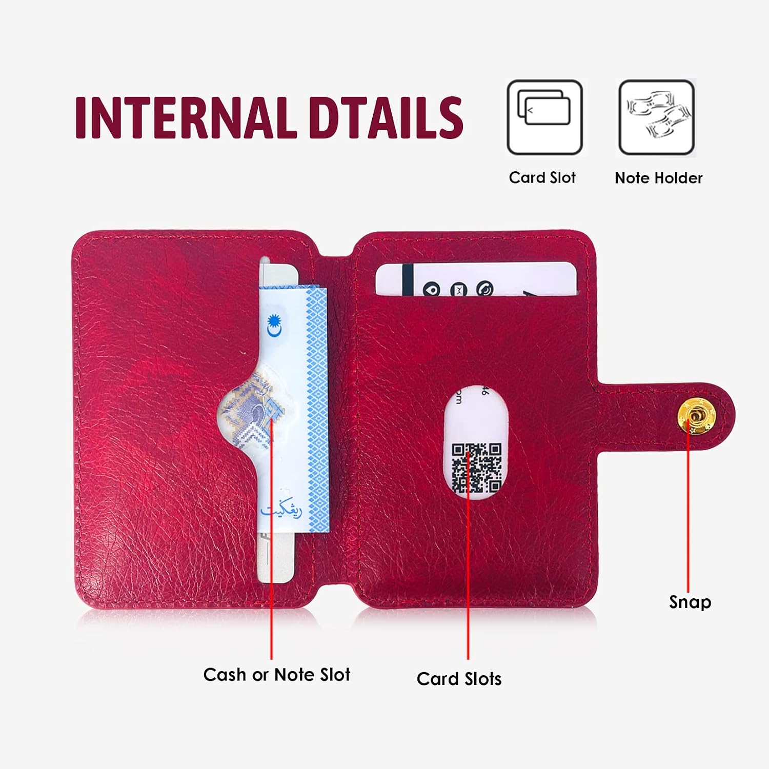 Red Snap Phone Card Holder - Image 8