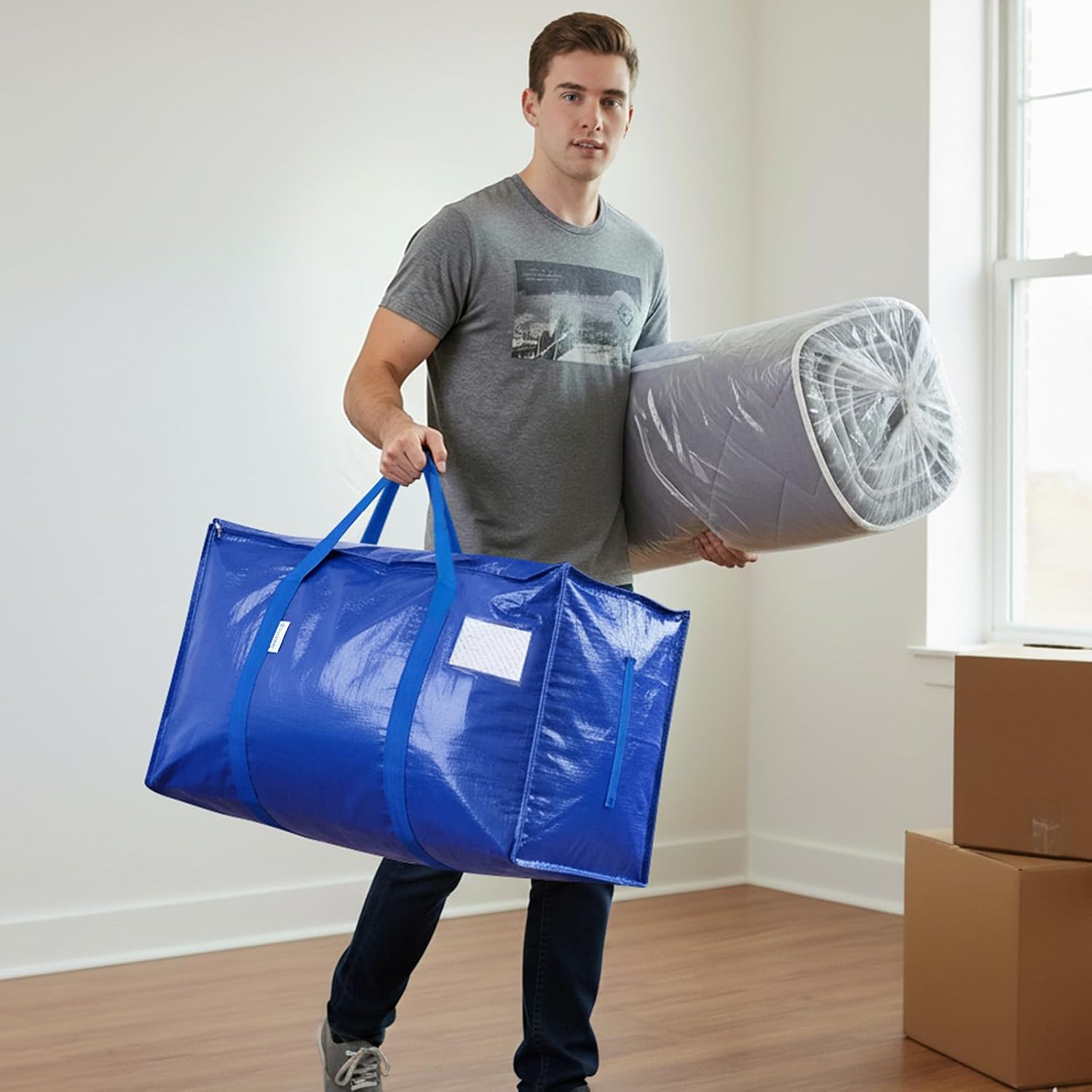 Extra-Large Heavy-Duty Moving and Storage Bags, 6 Pack