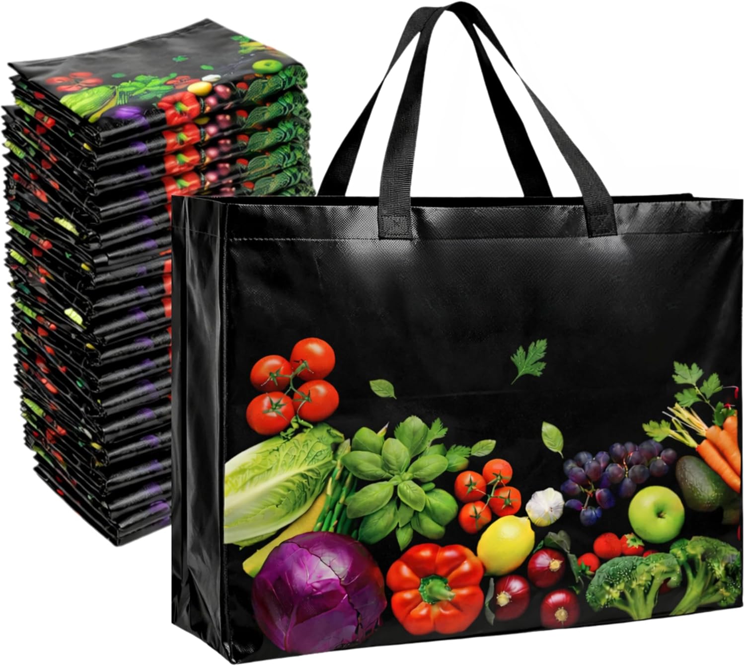 Heavy-Duty Non-Woven Shopping Totes in Cream, 50 Pack