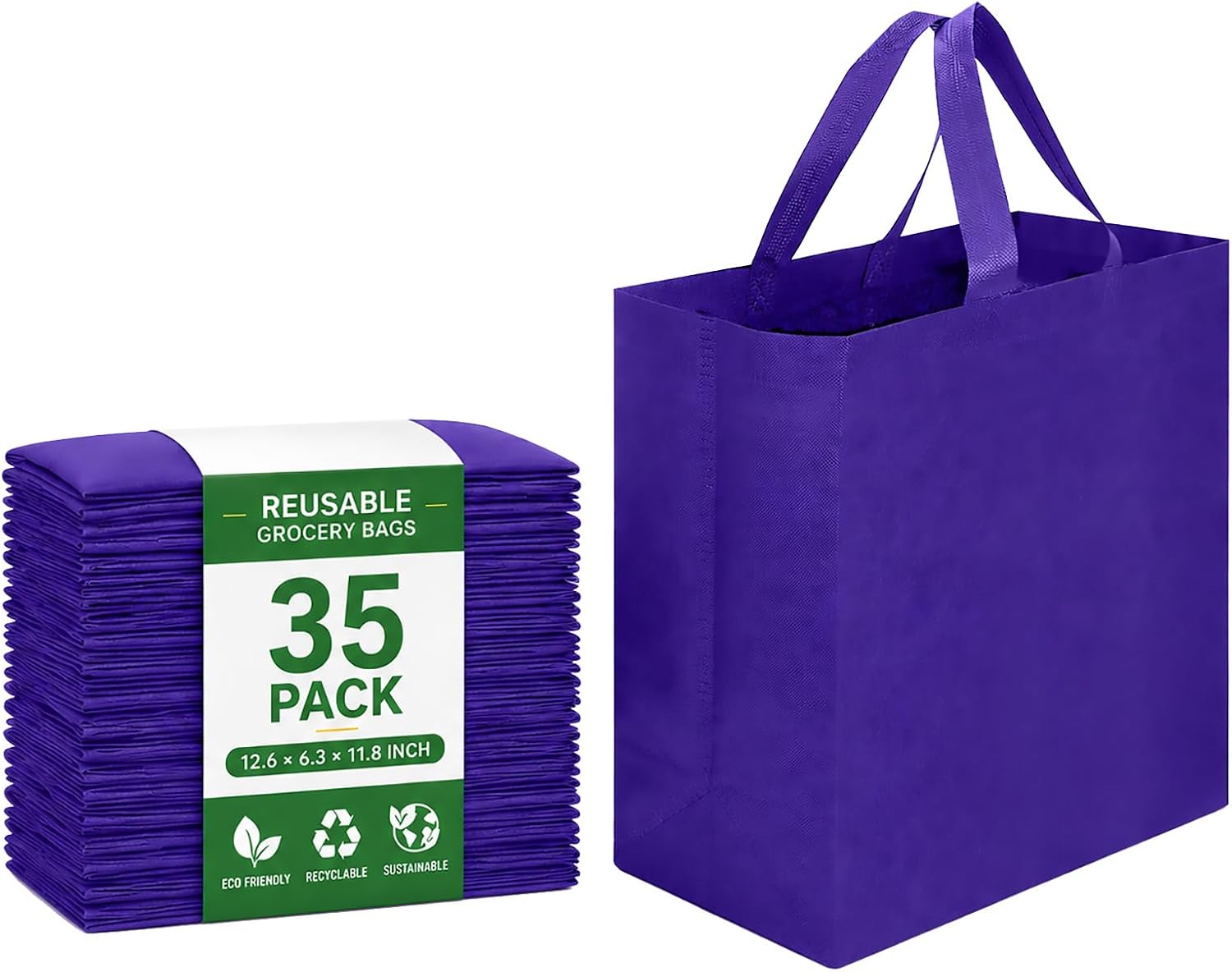Non-Woven Grocery Totes, 12.6 x 6.3 x 11.8 Inch
