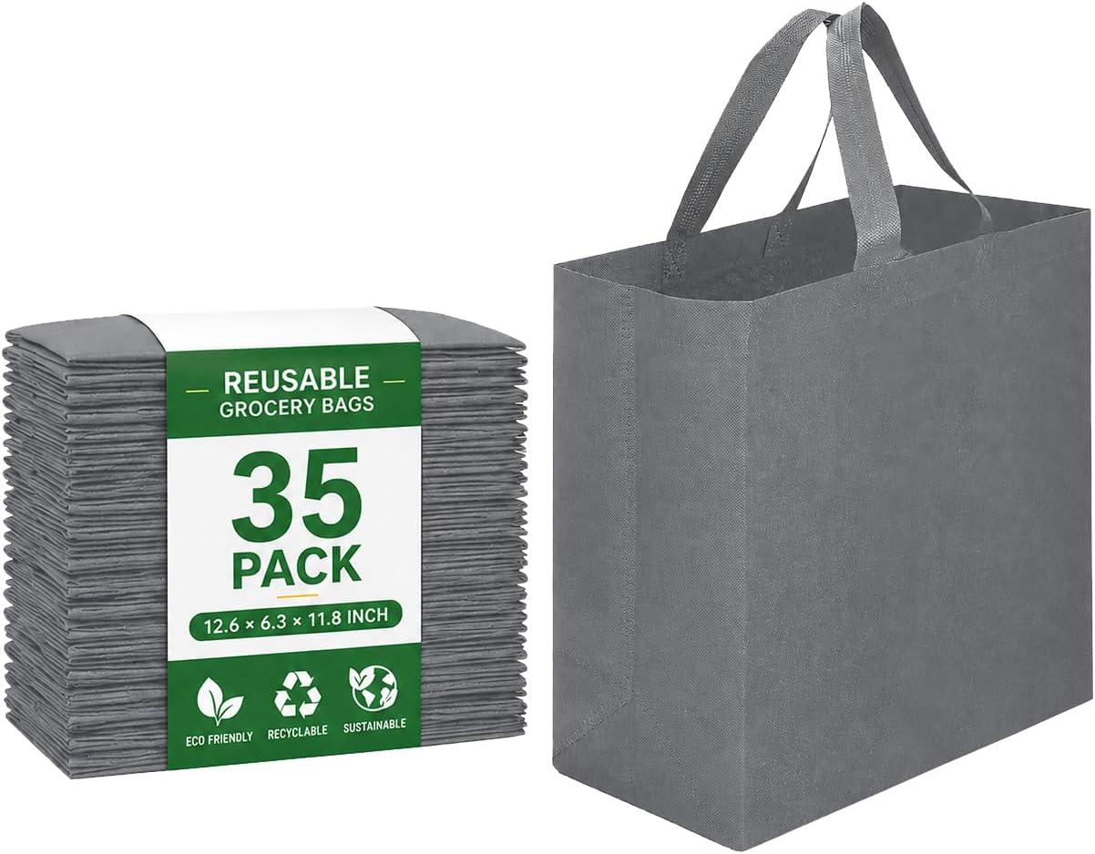 Non-Woven Grocery Totes, 12.6 x 6.3 x 11.8 Inch