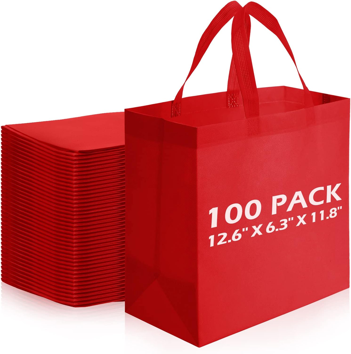 Non-Woven Shopping Totes in Black, 100 Pieces