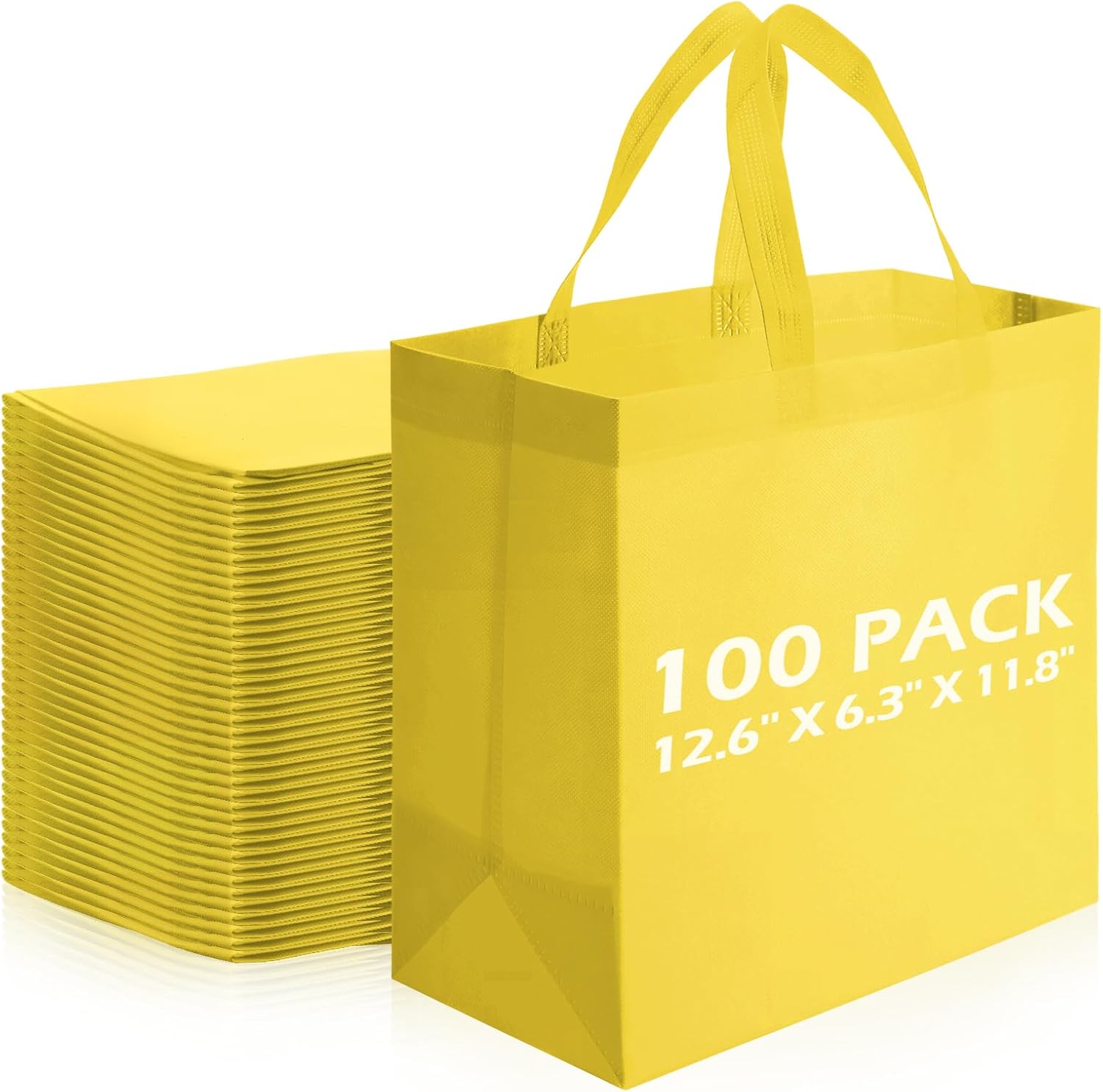 Non-Woven Shopping Totes in Black, 100 Pieces