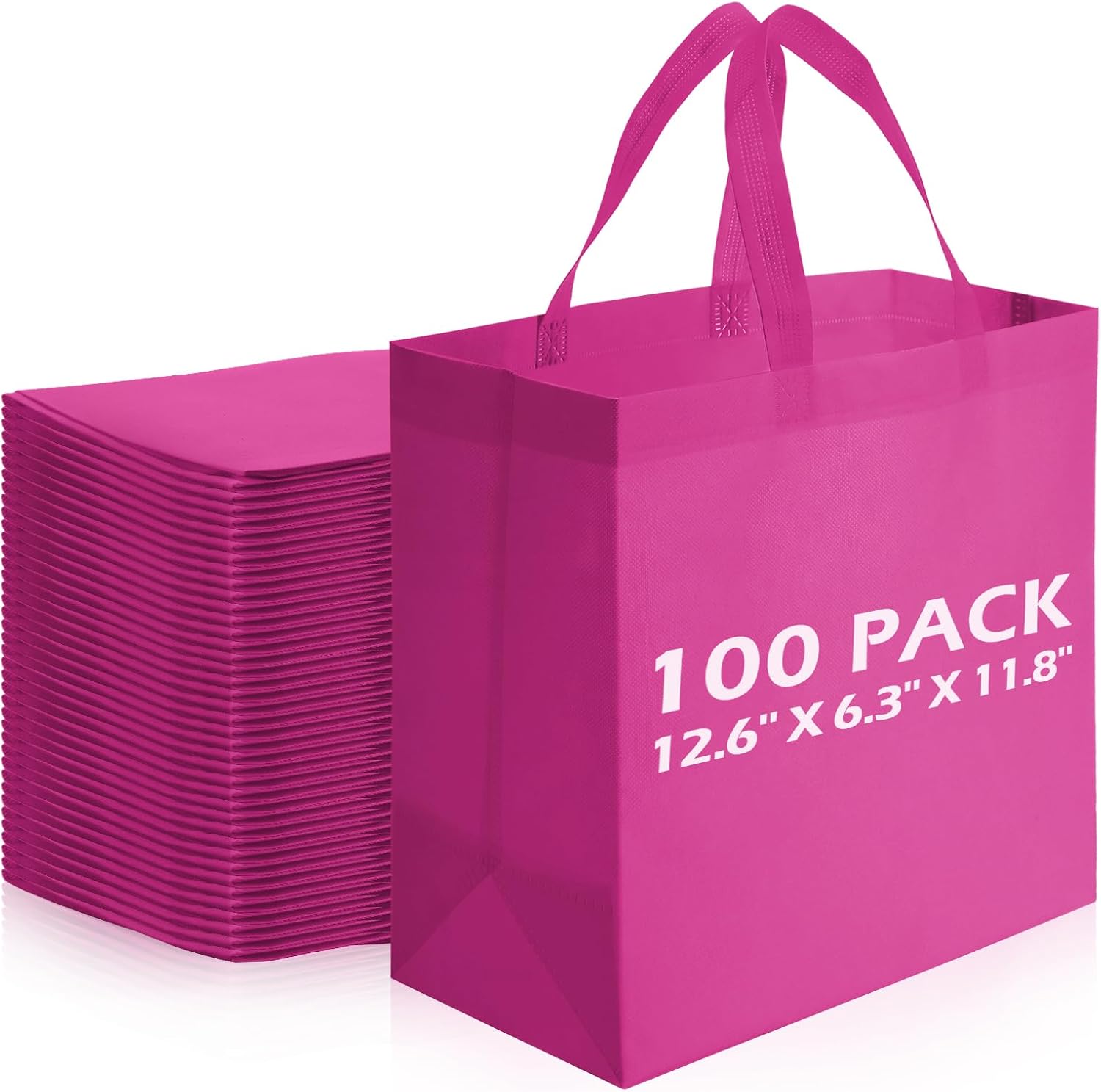 Non-Woven Shopping Totes in Black, 100 Pieces