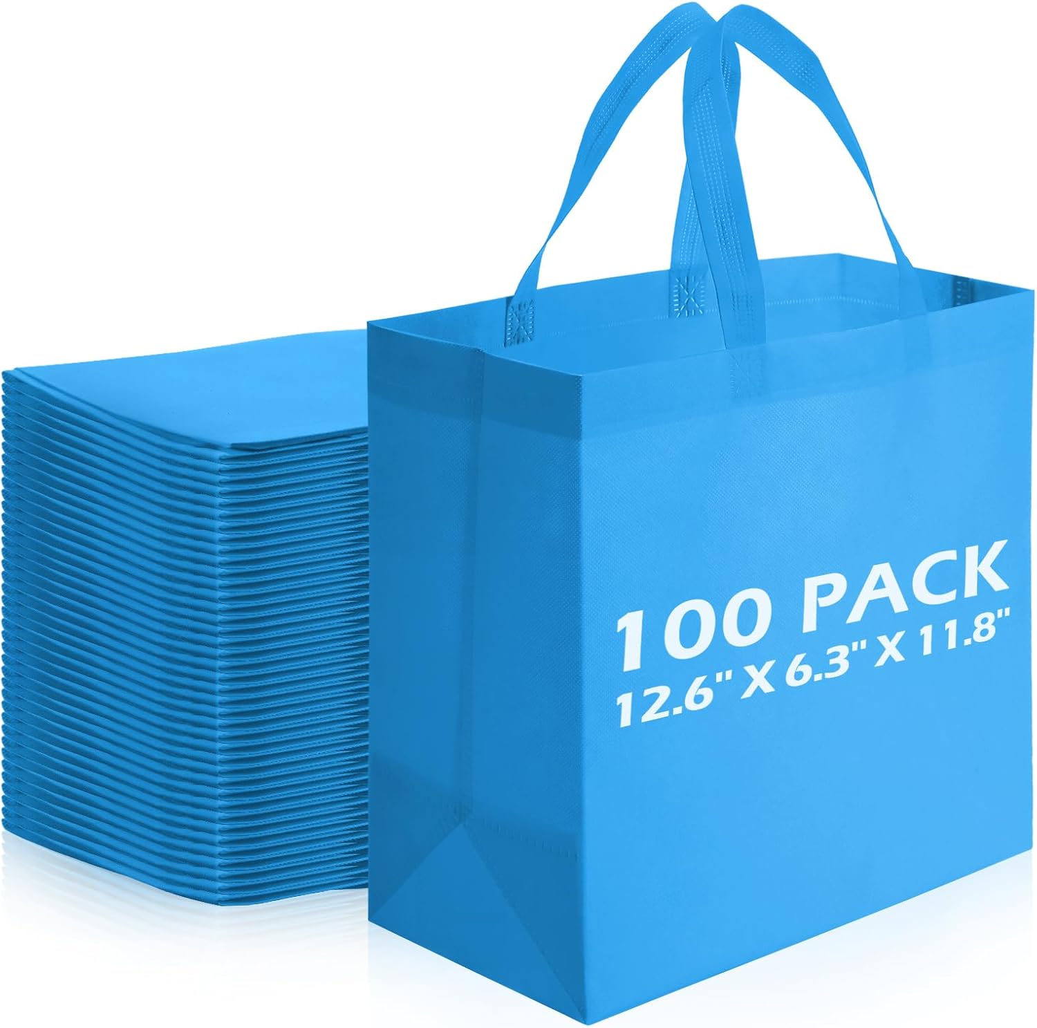 Non-Woven Shopping Totes in Black, 100 Pieces