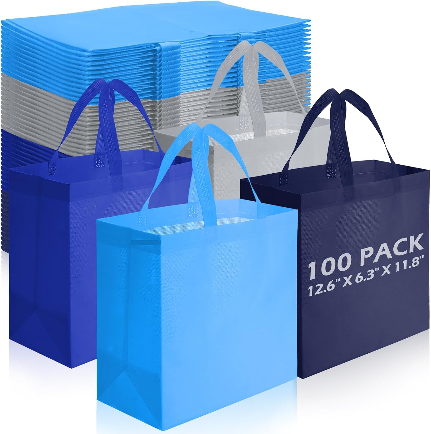 Non-Woven Shopping Totes in Black, 100 Pieces