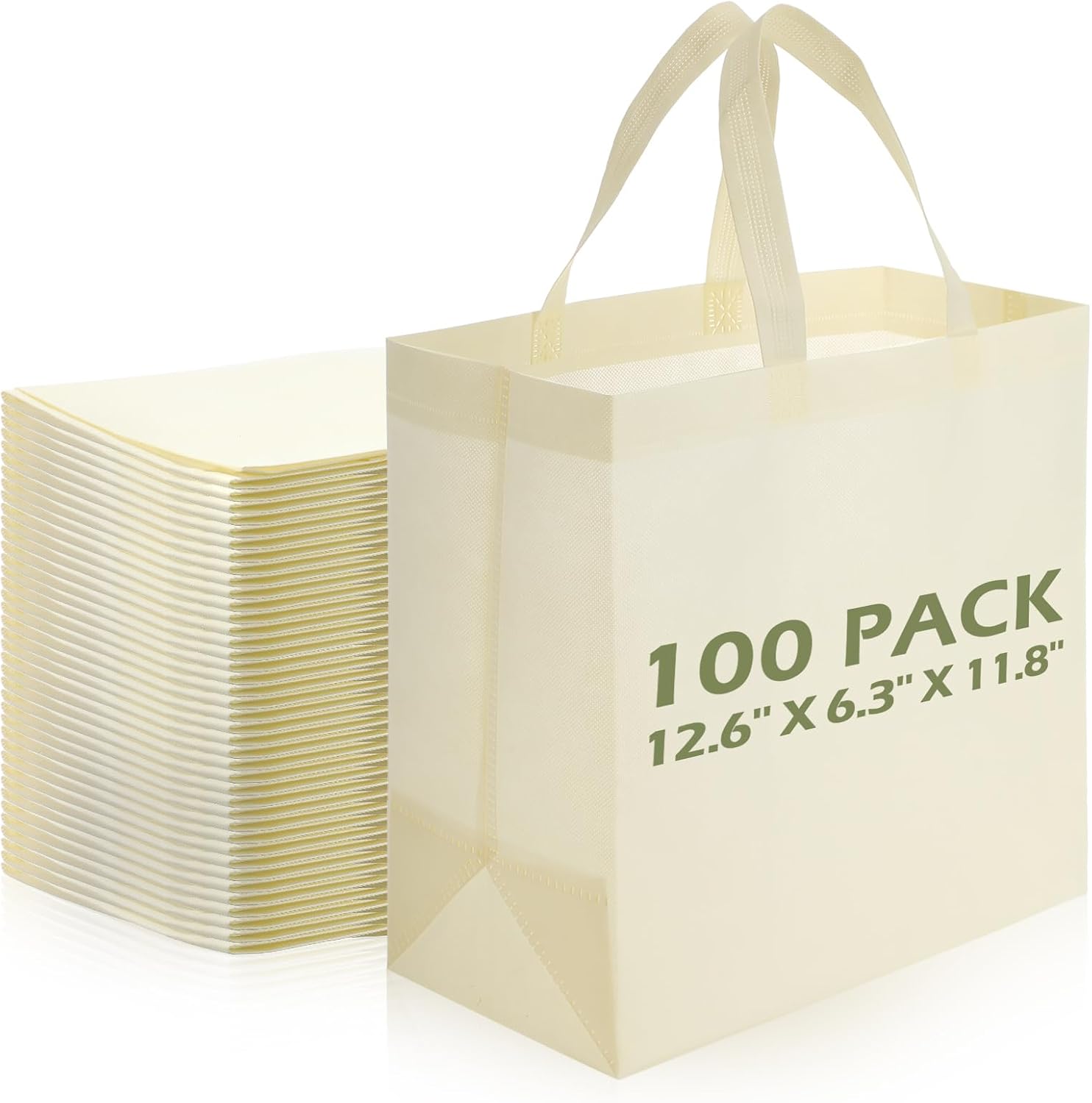 Non-Woven Shopping Totes in Black, 100 Pieces