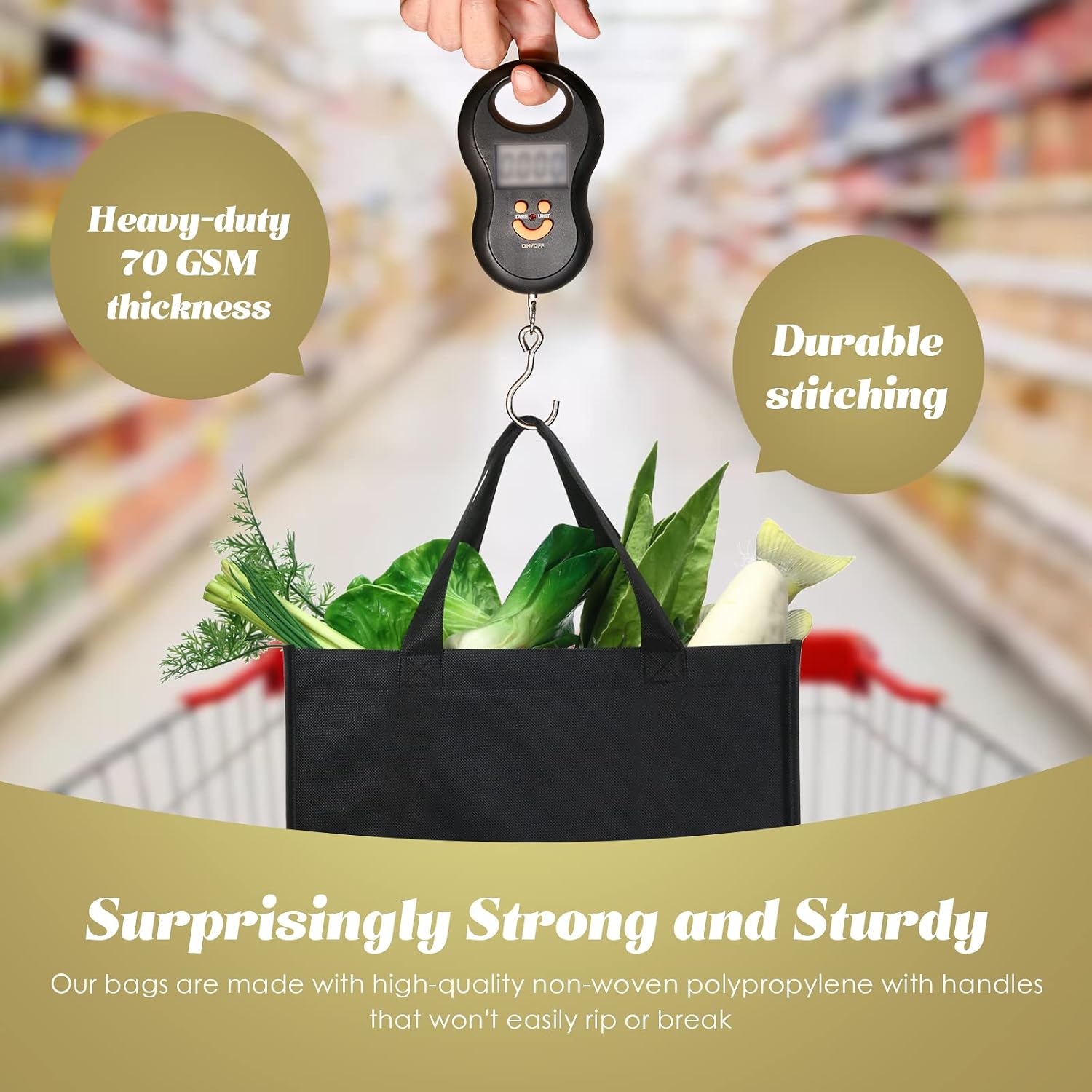 Non-Woven Shopping Totes in Black, 100 Pieces