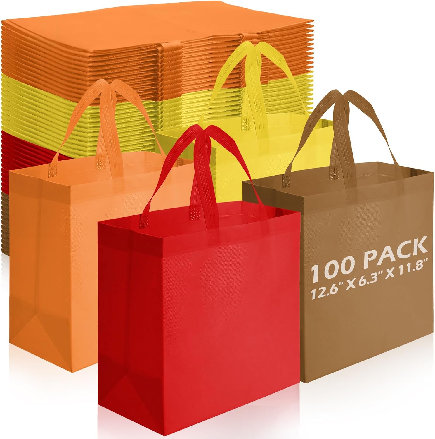 Non-Woven Shopping Totes in Brown, 100 Pieces