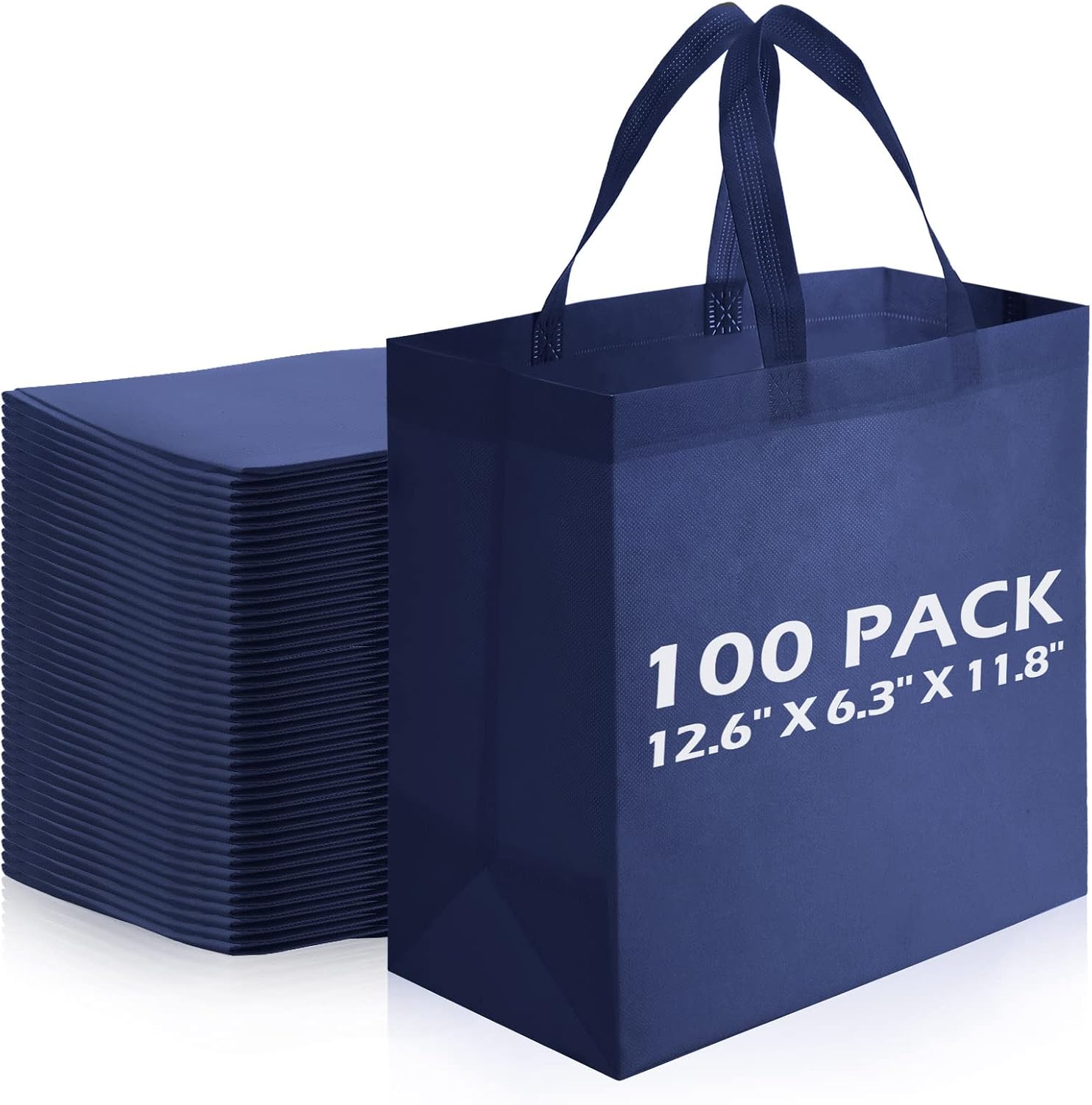 Navy Blue Non-woven Totes - 100-Pack