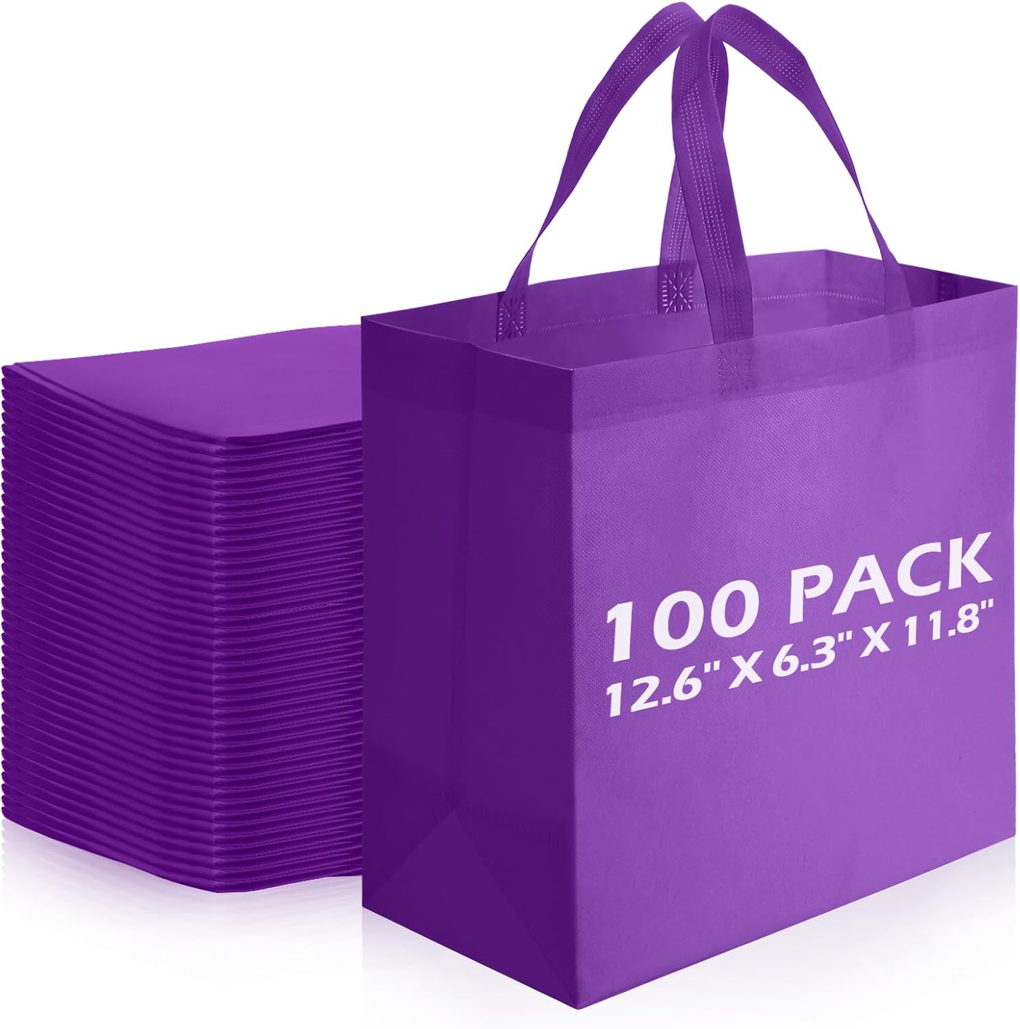 Non-Woven Shopping Totes in Navy Blue, 100 Pieces
