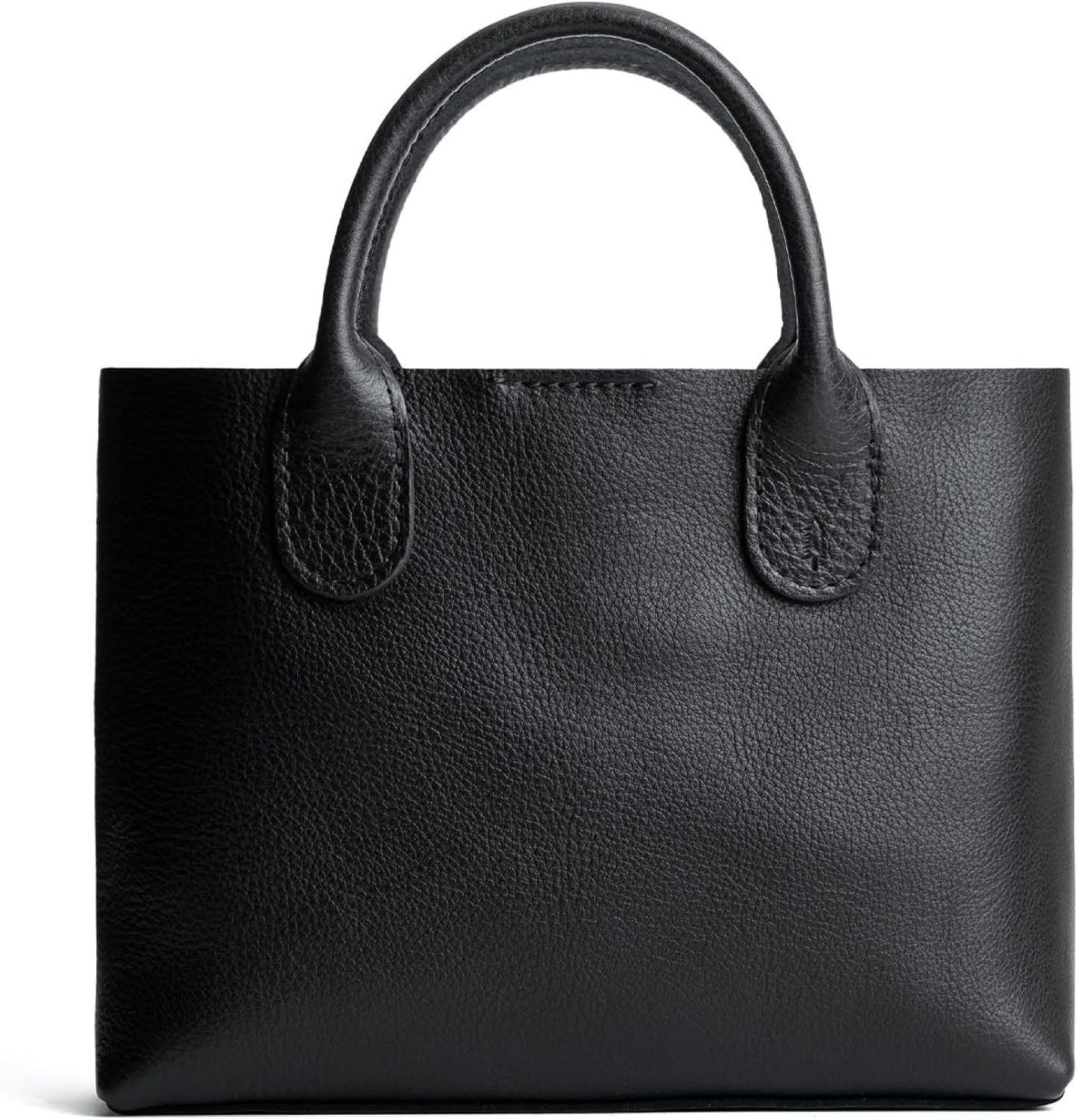Black Leather Crossbody Bag with Top Handles