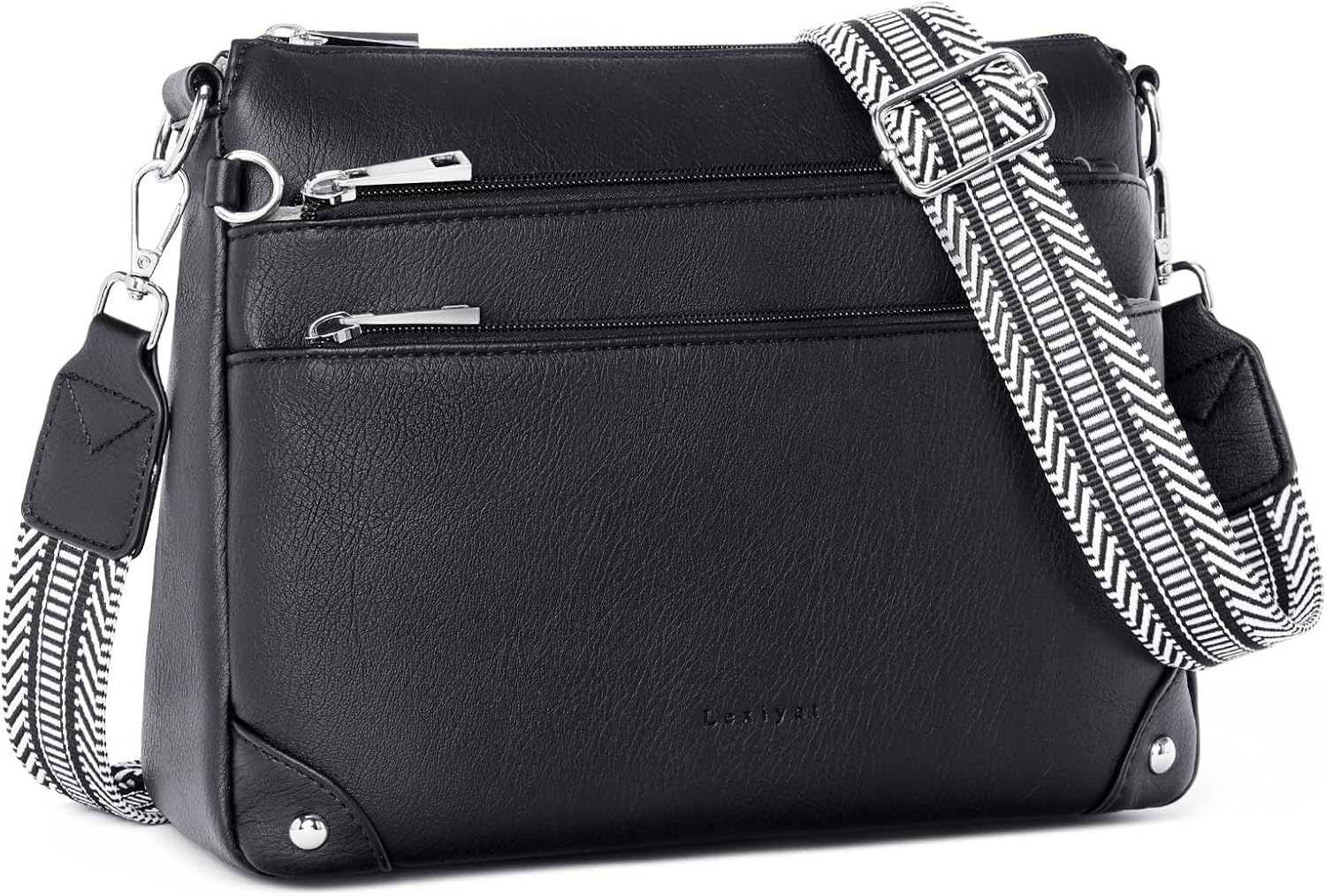 RFID Travel Crossbody Bag in Leather with Adjustable Strap