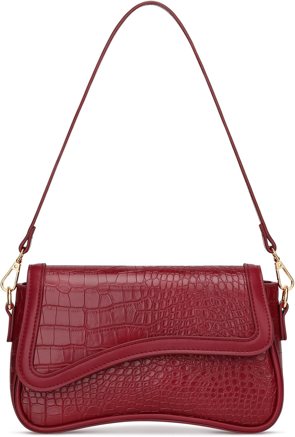 Small Hobo Shoulder Bag with Detachable Straps and Zip Closure