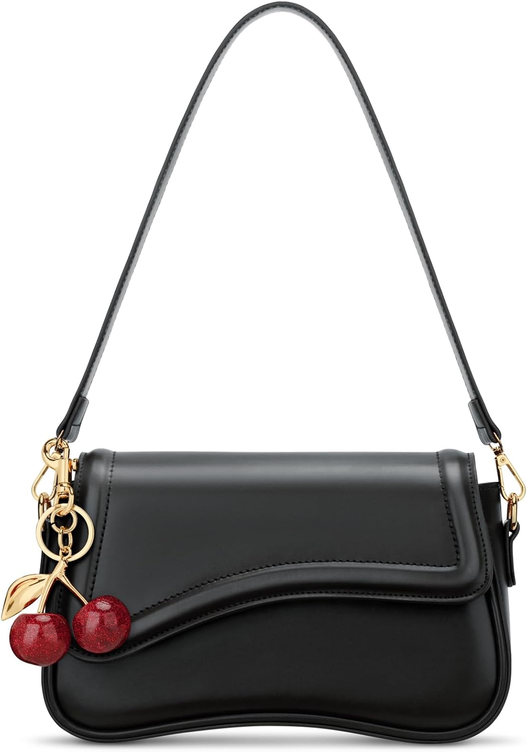 Small Hobo Shoulder Bag with Detachable Straps and Zip Closure