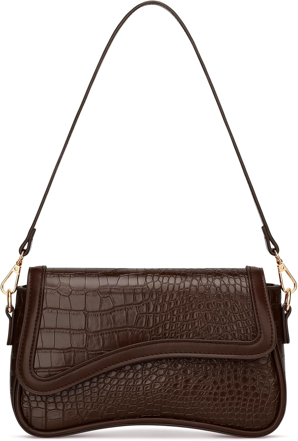 Small Hobo Shoulder Bag with Detachable Straps and Zip Closure