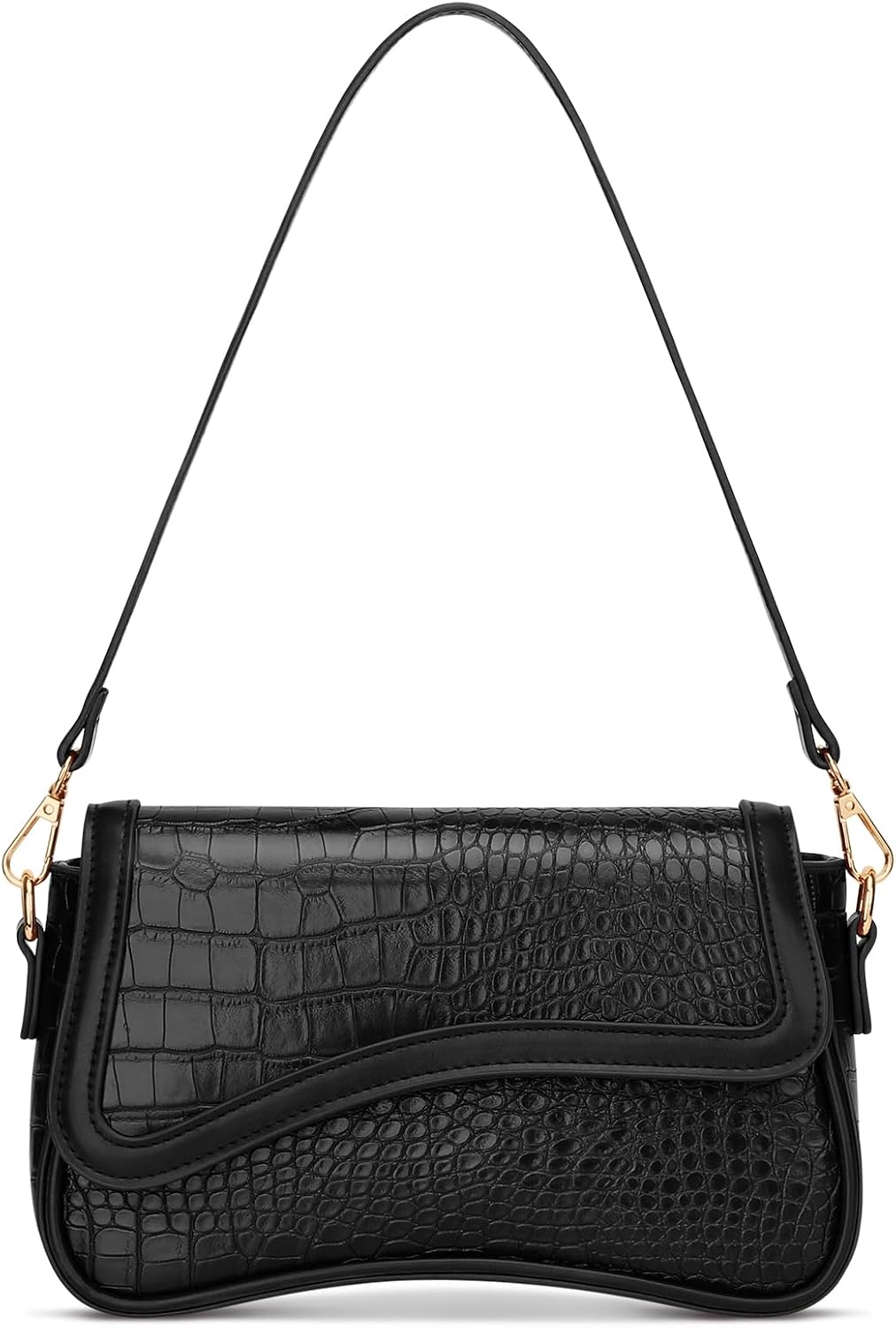 Small Hobo Shoulder Bag with Detachable Straps and Zip Closure