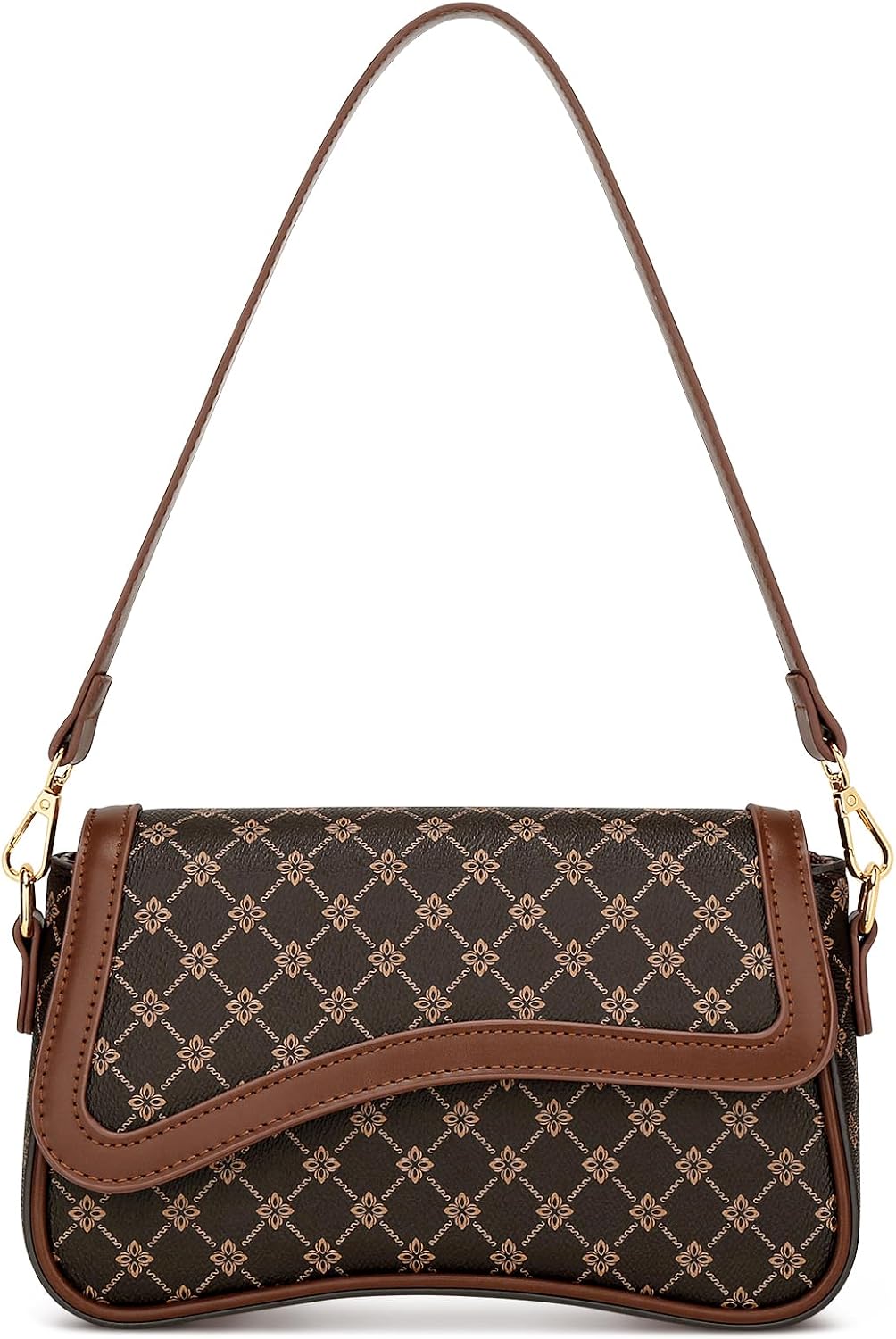 Small Hobo Shoulder Bag with Detachable Straps and Zip Closure
