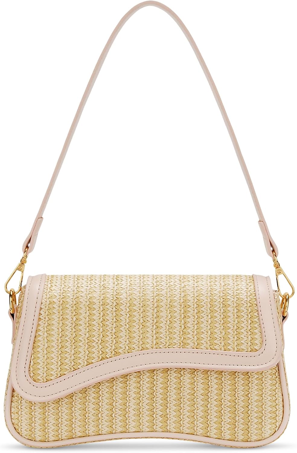 Small Hobo Shoulder Bag with Detachable Straps and Zip Closure