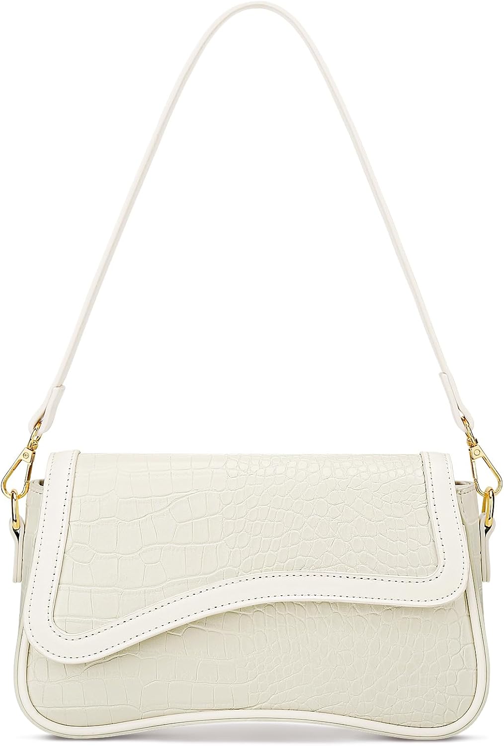Small Hobo Shoulder Bag with Detachable Straps and Zip Closure