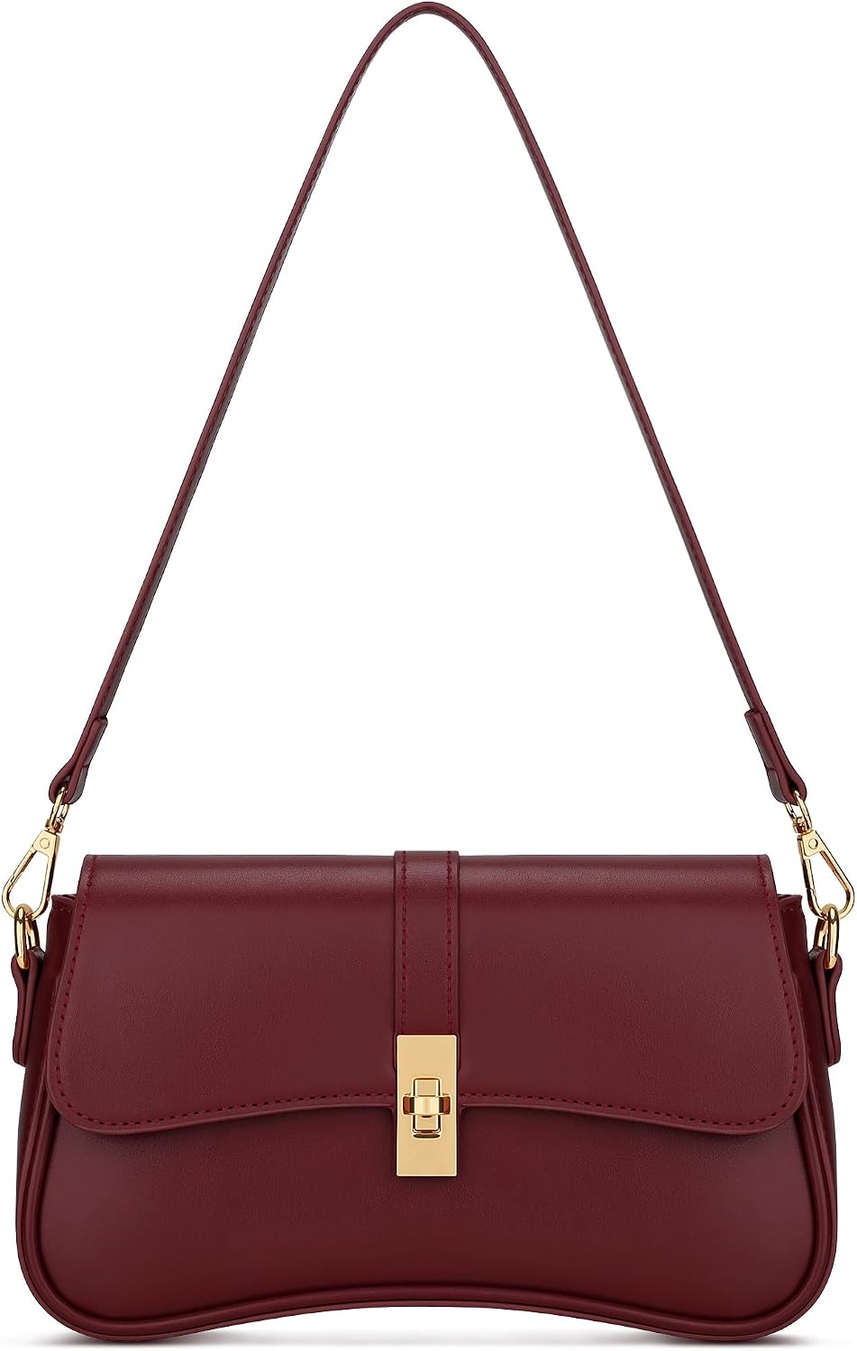 Small Hobo Shoulder Bag with Detachable Straps and Zip Closure