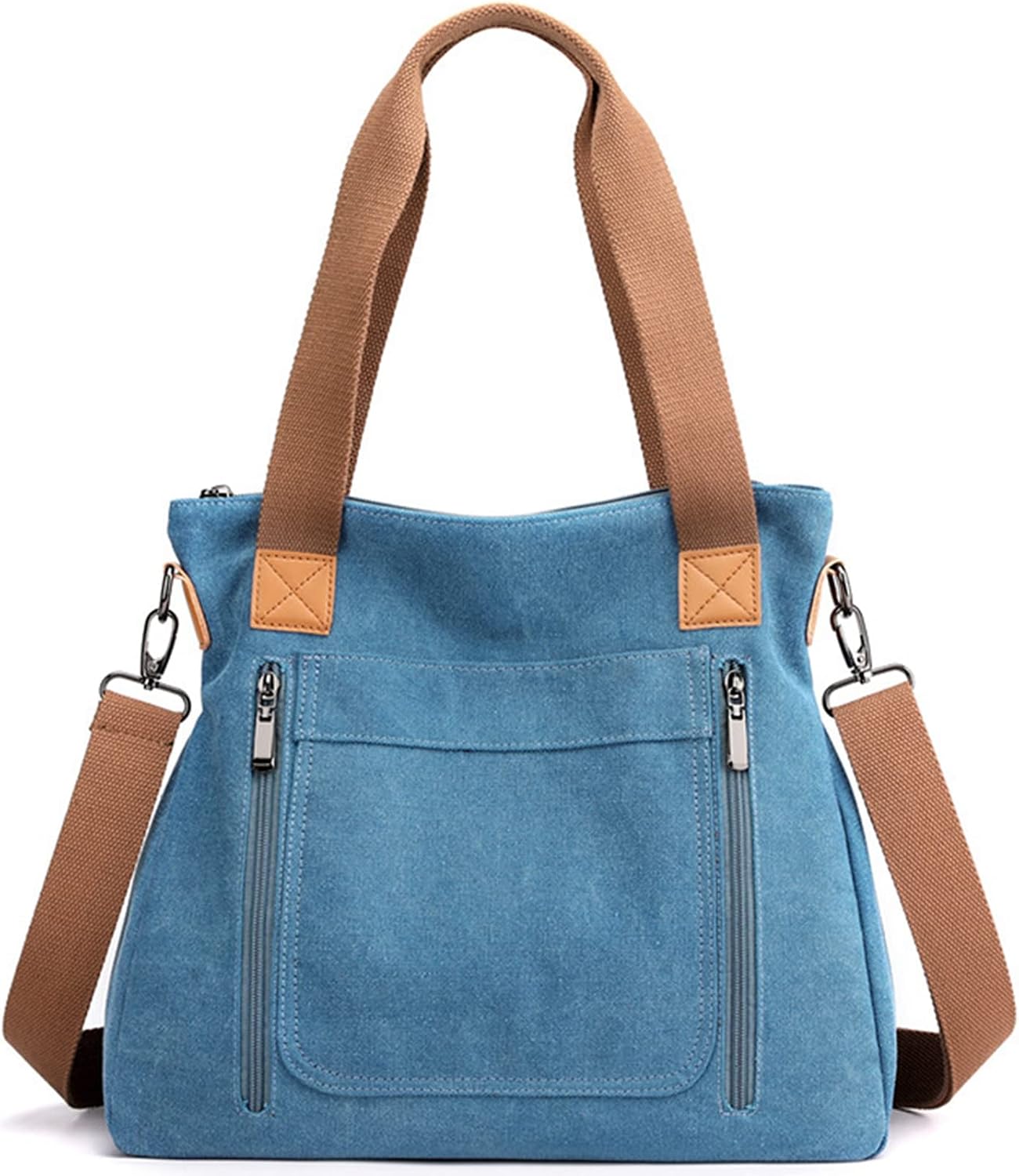 Vintage Canvas Tote with Multiple Pockets for Work