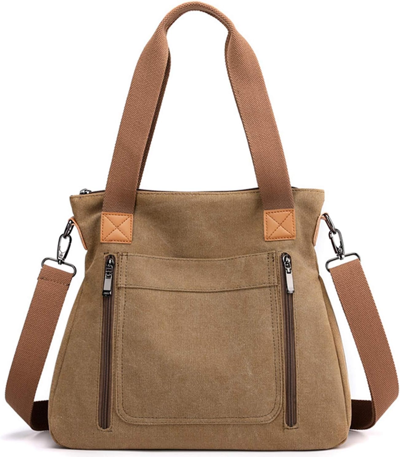 Vintage Canvas Tote with Multiple Pockets for Work