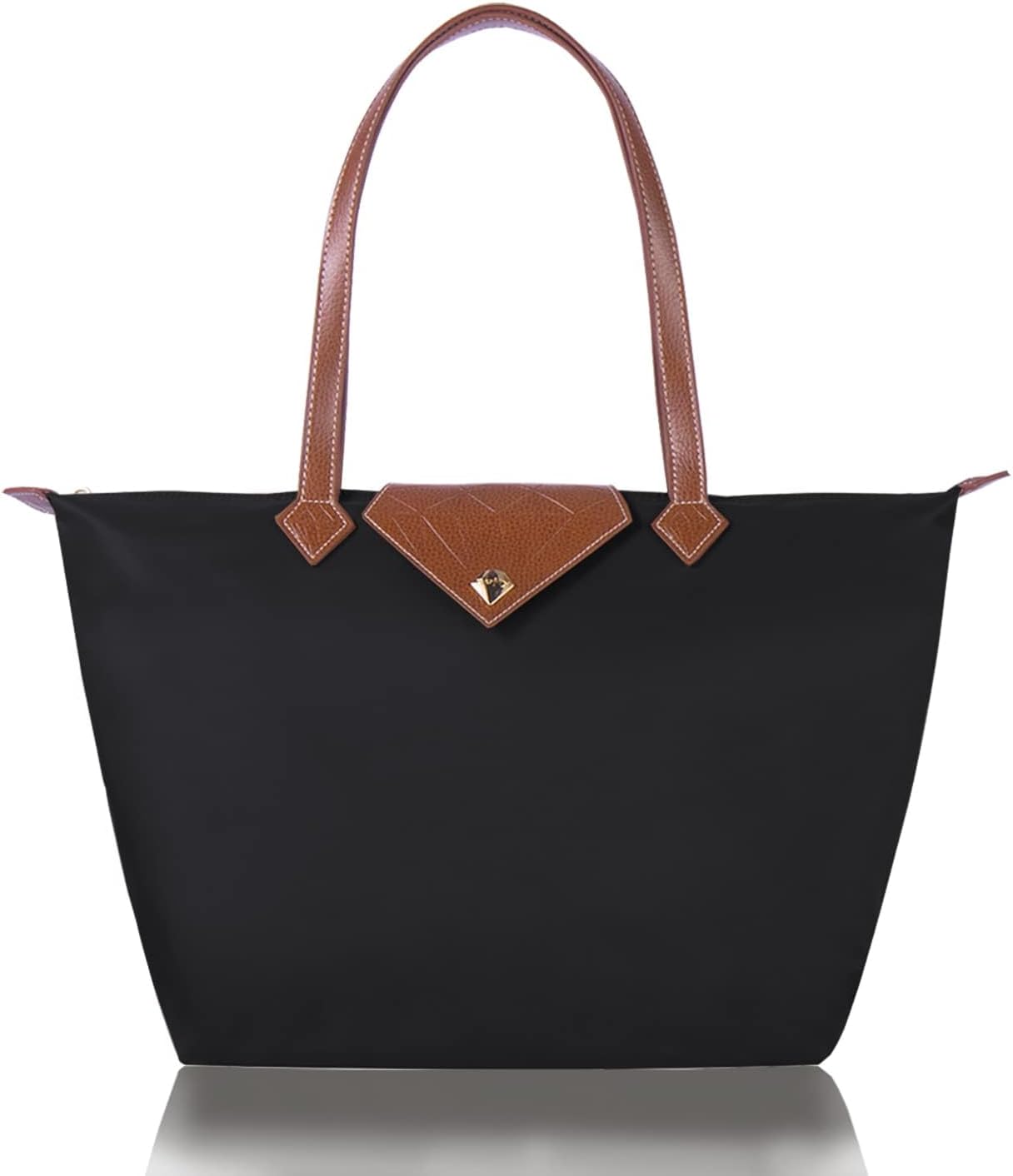Black Nylon Folding Tote